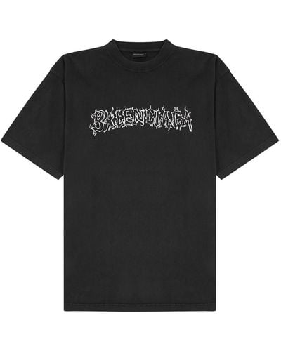 Balenciaga Diy Metal Printed Cotton T-Shirt - Black