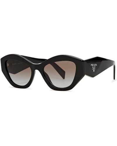 Prada Cat-Eye Sunglasses, Designer-Engraved Graduated Lenses, Designer-Stamped Arms, 100% Uv Protection - Black