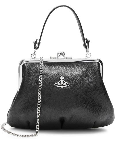 Vivienne Westwood Granny Frame Vegan Leather Top Handle Bag - Black