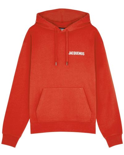 Jacquemus Hooded Logo Cotton Sweatshirt - Red