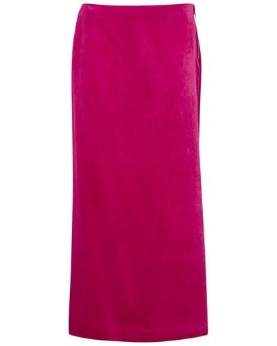 Gucci Velvet Maxi Skirt - Pink