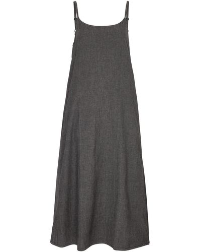 Eileen Fisher Cotton-twill Midi Dress - Grey