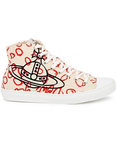 Vivienne Westwood Orb-print Canvas Hi-top Sneakers - White