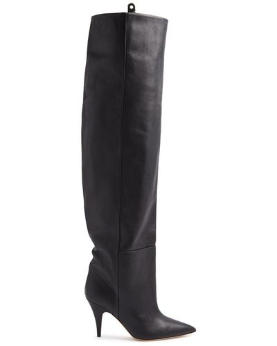 Khaite River 90 Leather Knee-high Boots - Black