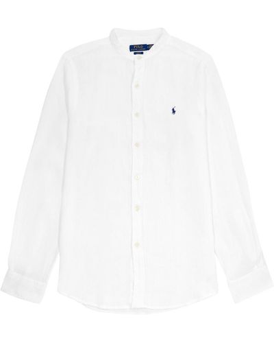 Polo Ralph Lauren Logo-Embroidered Linen Shirt - White