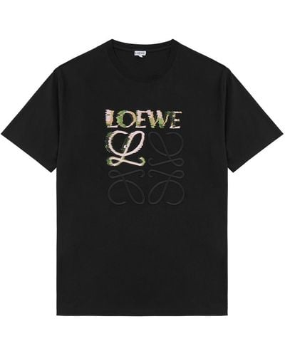 Loewe Logo Cotton T-Shirt - Black