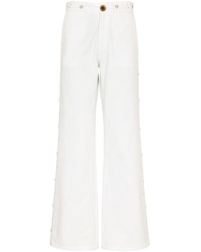 Wales Bonner Heritage Studded Wide-leg Jeans - White