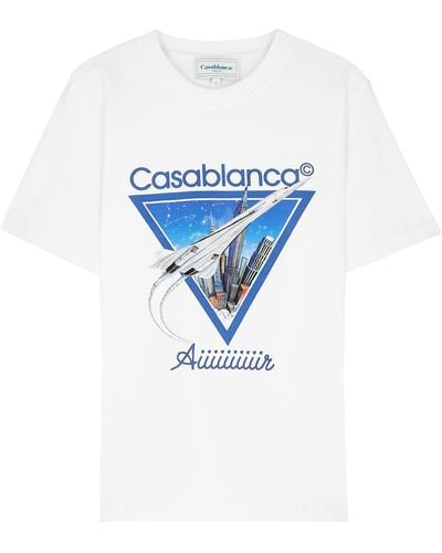 Casablancabrand Aiiiir White Printed Cotton T-shirt