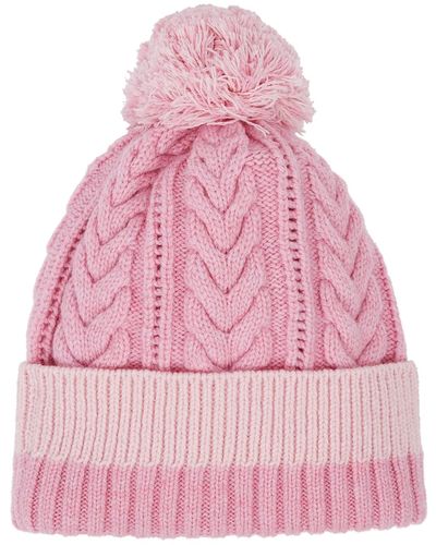 Alexander McQueen Pink Cable-knit Wool Beanie