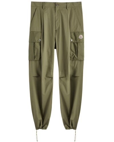 Moncler Stretch-Cotton Cargo Trousers - Green
