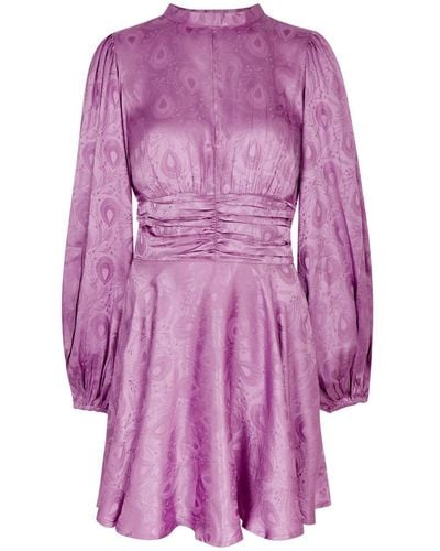 byTiMo Floral-jacquard Satin Mini Dress - Purple
