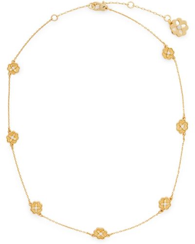 Kate Spade Heritage Bloom Station -plated Necklace - White