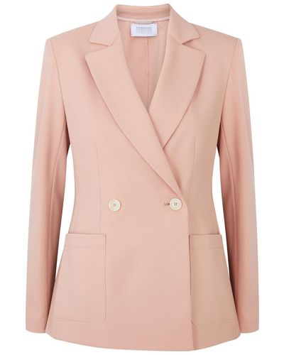 Harris Wharf London Double-Breasted Stretch-Jersey Blazer - Pink