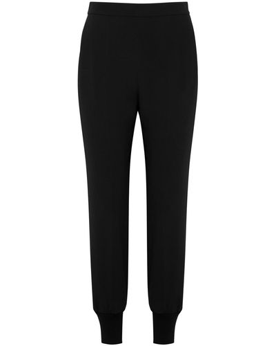 Stella McCartney Tapered Stretch-crepe Trousers - Black