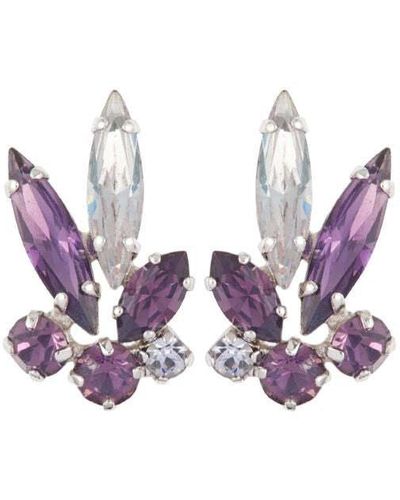 Susan Caplan 1950s Vintage G. Sherman Jewels Purple Clip-on Earrings