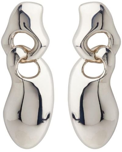 AGMES Francesca Sterling Drop Earrings - White