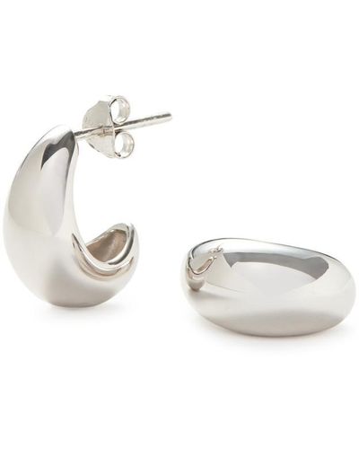 Missoma Savi Dome Small Rhodium-plated Hoop Earrings - White