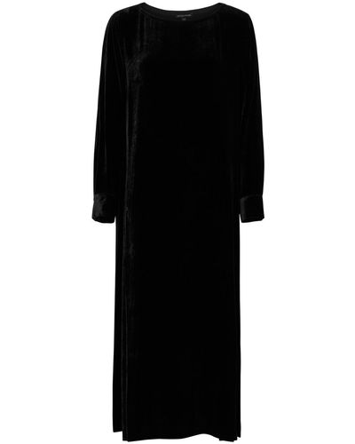 Eileen Fisher Velvet Midi Dress - Black