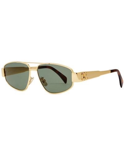 Celine Aviator-style D-frame Sunglasses - Green