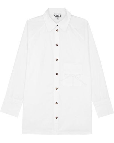 Ganni Cotton-poplin Shirt - White