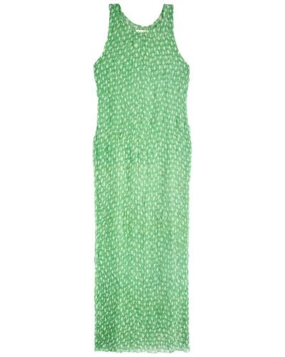 Cloe Cassandro Lola Printed Silk-Georgette Midi Dress - Green
