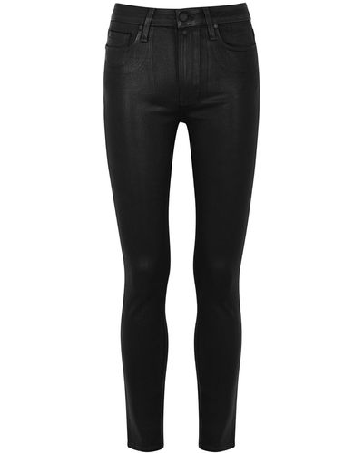 PAIGE Hoxton Ankle Coated Skinny Jeans - Black
