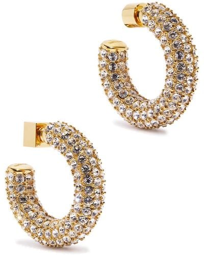 Jacquemus Les Creoles Crystal-Embellished Hoop Earrings - Metallic
