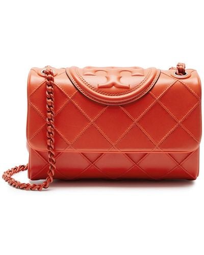 Tory Burch Fleming Small Leather Shoulder Bag - Red