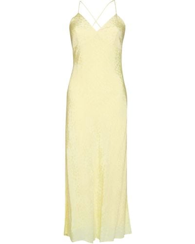 True Decadence Pale Yellow Floral Satin Strappy Slip Dress