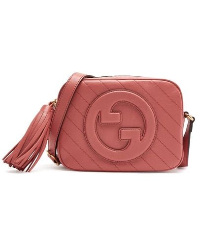 Gucci Blondie Leather Camera Bag, Leather Bag - Red