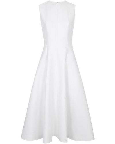 Emilia Wickstead Mara Floral-jacquard Twill Midi Dress - White