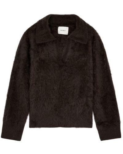 Lisa Yang Kerry Brushed Cashmere Polo Sweater - Black
