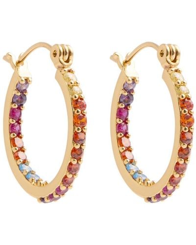 Crystal Haze Jewelry Mini Serena 18Kt-Plated Hoop Earrings - Metallic