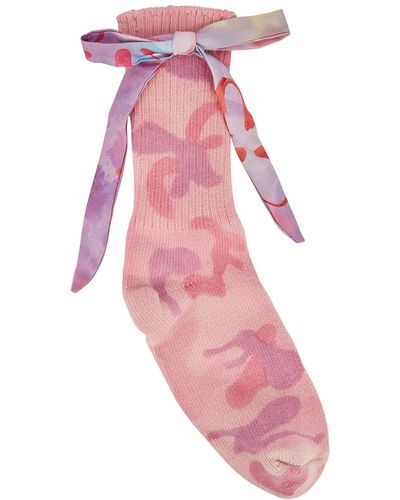 Collina Strada Pink Camouflage Cotton-blend Socks