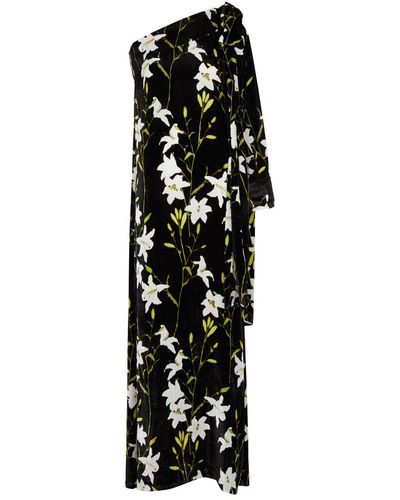 BERNADETTE Nel Floral-print Velvet Maxi Dress - Black