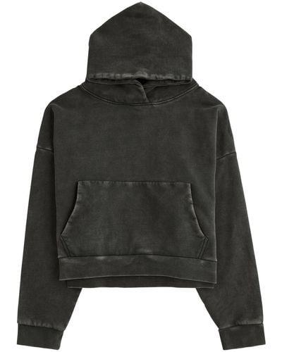 Entire studios Faded Hooded Cotton Sweatshirt - Black