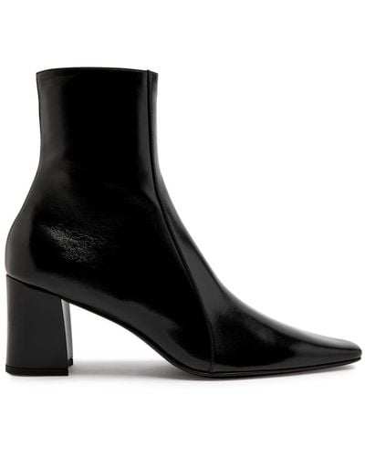 Saint Laurent Rainer 75 Patent Leather Ankle Boots - Black