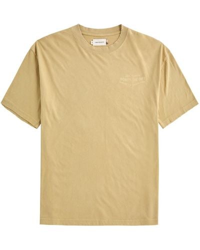Honor The Gift Forum Printed Distressed Cotton T-Shirt - Yellow