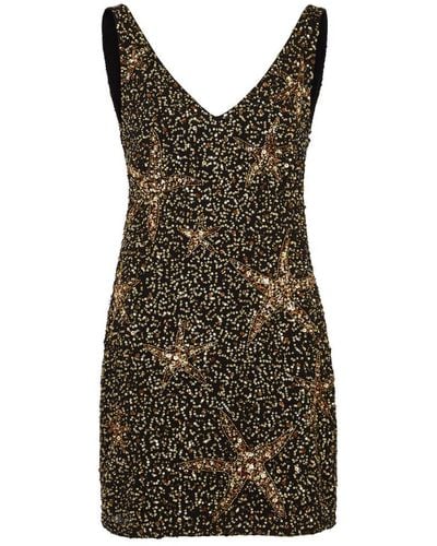 RIXO London Christabel Sequin-Embellished Mini Dress - Brown