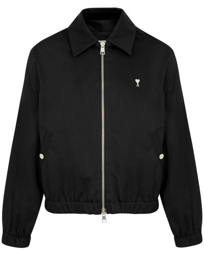 Ami Paris Logo Cotton Jacket - Black