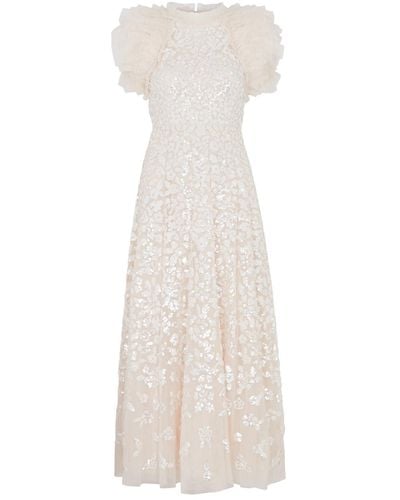 Needle & Thread Rose Sequin-embellished Tulle Gown - White