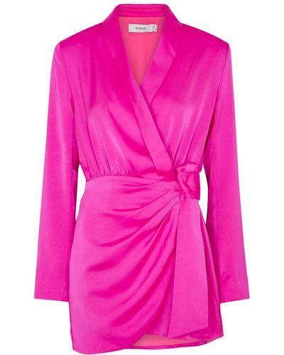 Misha Collection Azera Satin Wrap Dress - Pink