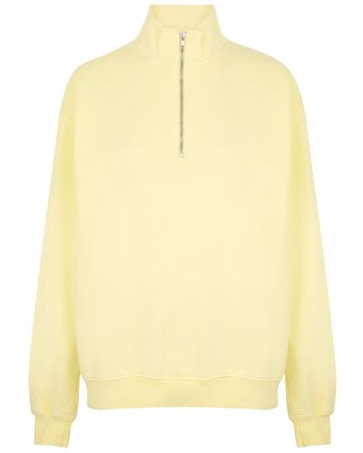 COLORFUL STANDARD Half-Zip Cotton Sweatshirt - Yellow