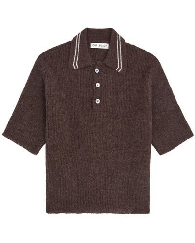 Our Legacy Traditional Alpaca-Blend Polo Shirt - Brown