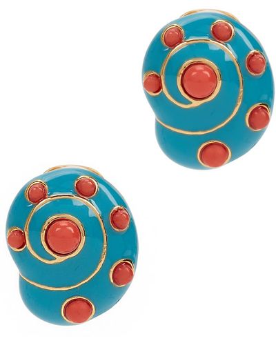 Kenneth Jay Lane Shell Clip-on Earrings - Multicolour