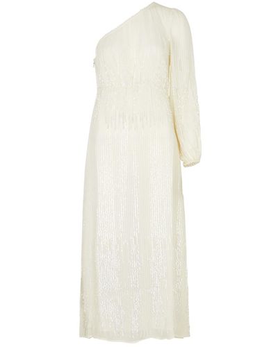 RIXO London Bradshaw Sequin-embellished Midi Dress - White