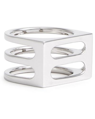 Tom Wood Double Cage Sterling Ring - White