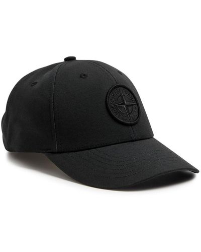 Stone Island Logo-embroidered Cotton Cap - Black