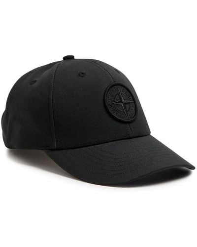 Stone Island Logo-embroidered Cotton Cap - Black