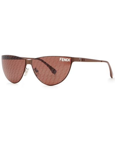 Fendi Ff-Print Cat-Eye Sunglasses - Brown